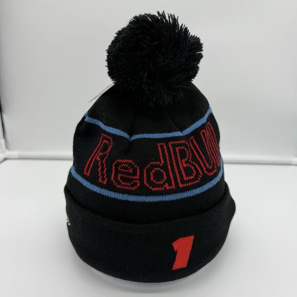 Oracle Red Bull Racing F1 Beanie Pom Hat New Era Blue One Size Fit All Y2K NWT - Picture 3 of 5